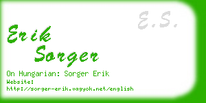 erik sorger business card